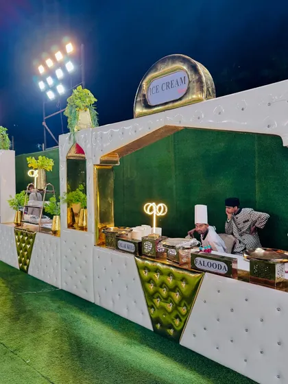 My chefs at the ice cream and falooda stations, ready to serve a variety of sweet treats.