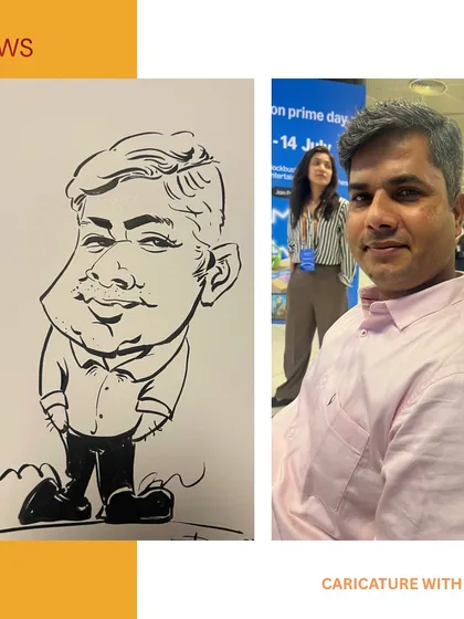 From the boardroom to brushstrokes. Here’s a caricature of a guest at a Z News event, capturing his charm and poise in ink.