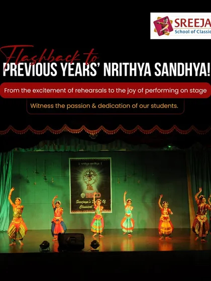 A flashback to a previous Nrithya Sandhya. It is so rewarding to look back and see how much my students have grown over the years.