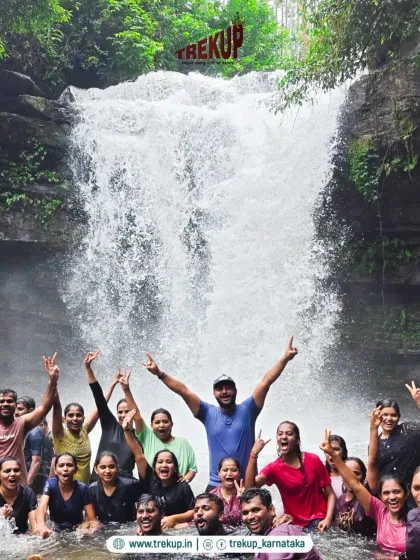 It's not just about the trek, it's about the moments of pure joy. A refreshing dip in a natural waterfall with your crew is the perfect reward after a good hike.