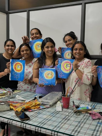 The happy group from my impromptu paint party at the Nirvana Naturopathy center. Even on a detox retreat, creativity finds a way to bring people together.
