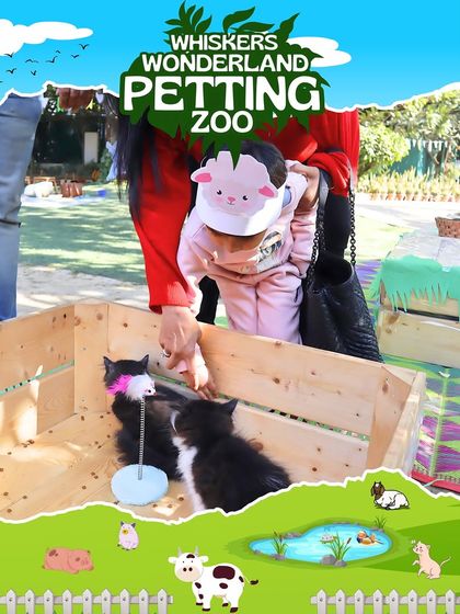 A child gently pets kittens at our petting zoo. These interactions teach empathy and respect for animals, all while being incredibly fun and heartwarming.
