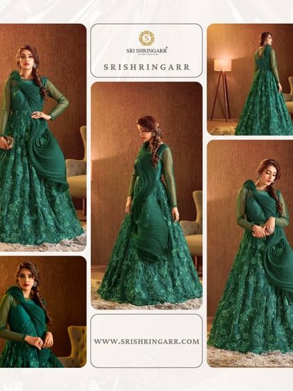 Step into elegance without breaking the bank by renting this beautiful green lace gown. The intricate details and sophisticated design create a timeless look.
