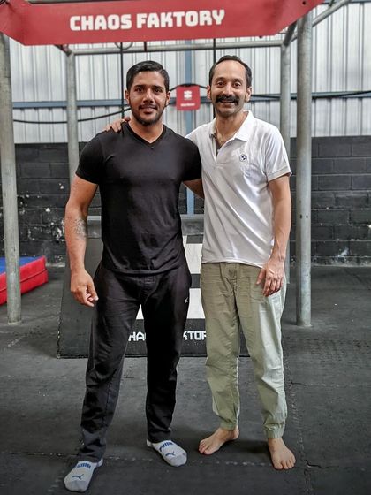 With Fahadh Faasil at Chaos Faktory during his initial fight training sessions for 'Avesham'. It's always an honor to work with such a dedicated and talented actor.