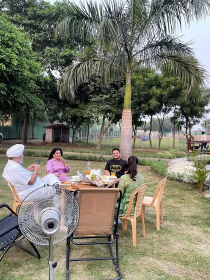 Sometimes, the best parties are the quiet ones. We love seeing families like this one enjoying a peaceful picnic on our lawns. Just pack your basket, find a spot under a tree, and let the good times roll.