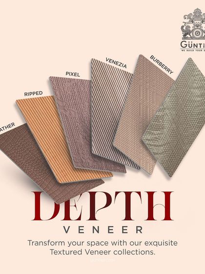 An overview of some of the named textures in my 'Depth' veneer collection, including Leather, Ripped, Pixel, Venezia, Burberry, and Cad.