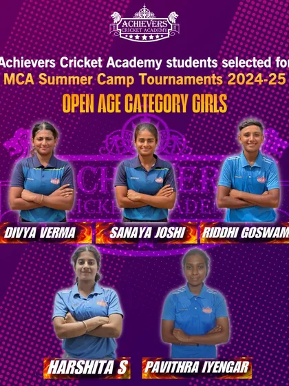 Our talented girls selected for the Open Age Category in the MCA Summer Camp Tournaments.