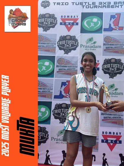 We celebrate individual excellence. Here is our player Mukta, recognized as the 2025 Most Valuable Player in the U-13 category at the Trio Tustle 3x3 Basketball Tournament for her outstanding performance.