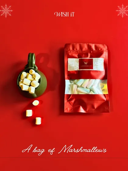 A duplicate of ID 14, highlighting the bag of marshmallows for hot chocolate.