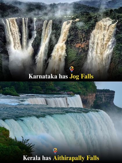 A comparison of the majestic waterfalls in Karnataka (Jog Falls) and Kerala (Athirappilly Falls), both part of our longer tours.