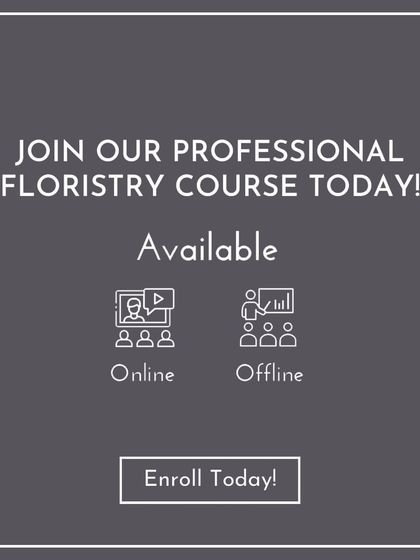 My Professional Floristry Course is available both online and offline. I believe in making high-quality floral education accessible, allowing you to learn and grow no matter your location.