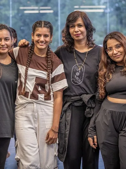 Posing with a group of talented and enthusiastic dancers after the workshop.