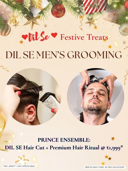The "Prince Ensemble" festive offer, featuring our Dil Se Hair Cut combined with a premium hair ritual for a sharp and refreshed look.