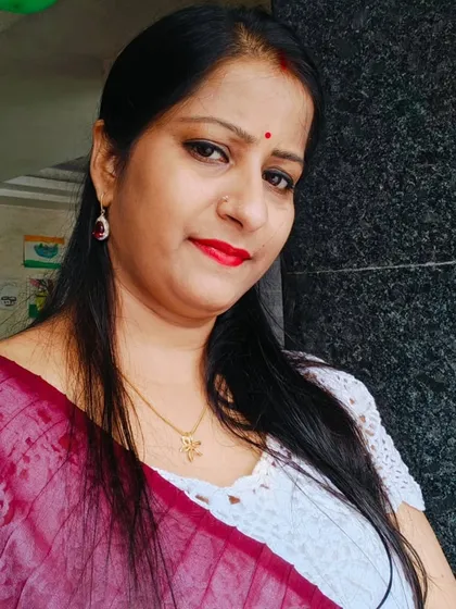 Wearing my white lace top with a saree. It makes me so happy to see my creations become a part of someone's special moments and personal style.