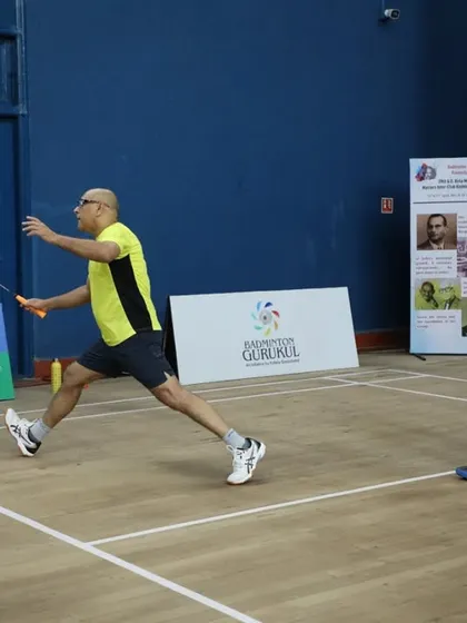 Action from the GD Birla Memorial Masters Inter-Club Tournament. We manage events for all age groups, including competitive corporate and veteran badminton leagues that foster both rivalry and camaraderie.