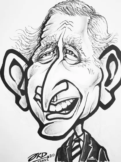 This is a caricature of Prince Charles, drawn when he was tested positive for Covid-19. Capturing the features of the royal family is always an interesting exercise.