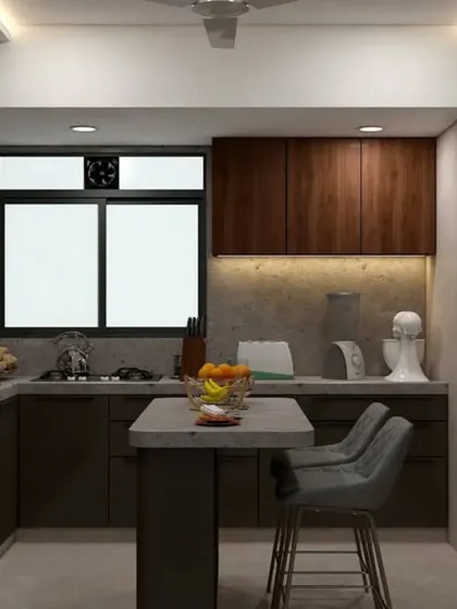 A view of the 3D model showing a small peninsula or breakfast counter. This demonstrates how I can incorporate informal dining spaces even in more compact kitchen layouts.