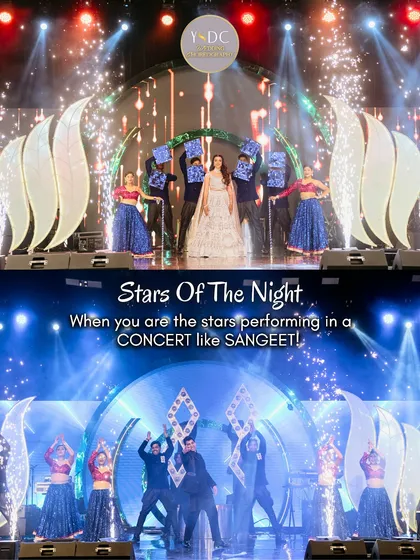 This graphic highlights how we make family members the 'Stars Of The Night'. By adding professional dancers, creative props, and a concert-like stage setup, we elevate every performance.
