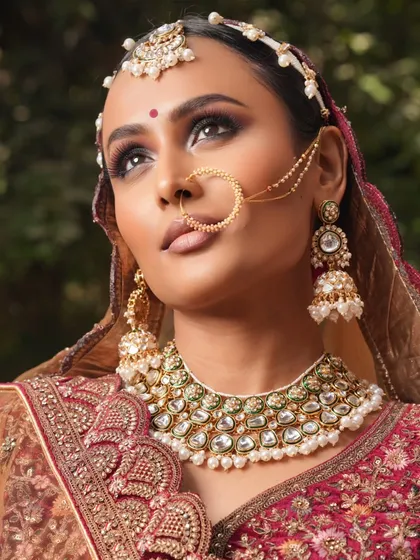 An upward glance that highlights the lashes and lower lash line work.