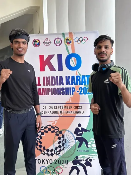 Our students showing their fighting stance before the KIO National Championship begins.