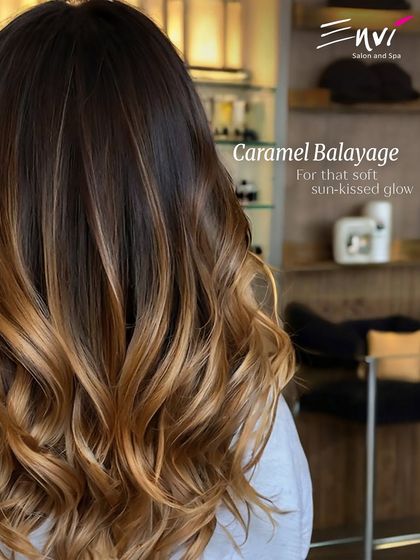 A beautiful Caramel Balayage for that soft, sun-kissed glow. This is a perfect low-maintenance color option that adds brightness and dimension.