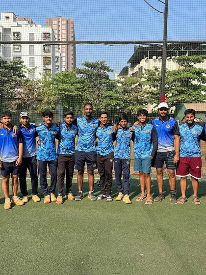 One team, one family, one goal. Our army in blue, standing together after a hard day of training, ready to take on any challenge.