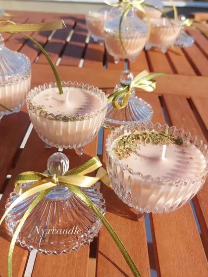 The versatility of our crystal jar candles makes them a favorite for wedding planners and brides. They can be used as decor and then given as a beautiful take-home gift.