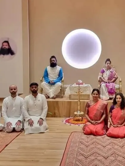 A group of seekers pose for a photo with us at our Bangalore Spiritual Centre. Each program is an opportunity to build a spiritual family.