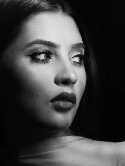 A classic black and white portrait. Students learn how contouring and highlighting translate into monochrome photography.