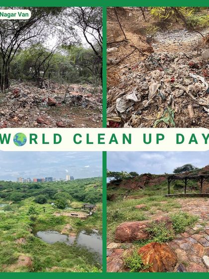 Aravali Nagar Van was once a wasteland of construction debris and plastic. Today, it is a sprawling green landscape with a restored water body, proving that even the most degraded sites can be healed.