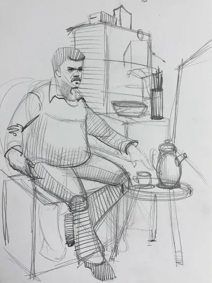 A collection of my figure drawing demonstrations from online classes and practice sessions. Each sketch is an opportunity to study the human form, capturing different poses, gestures, and scenes from daily life.