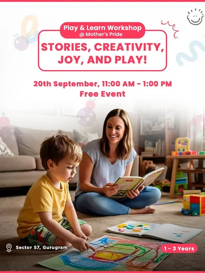 A Play & Learn Workshop featuring stories, creativity, and play for toddlers aged 1-3. I find events that are perfect for the youngest members of your family.