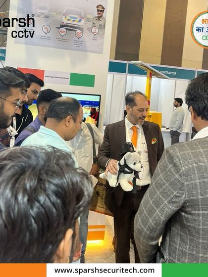 Innovation in motion. Our founder showcases the Shwaanetra dog camera, a product of our commitment to specialized, practical security solutions.