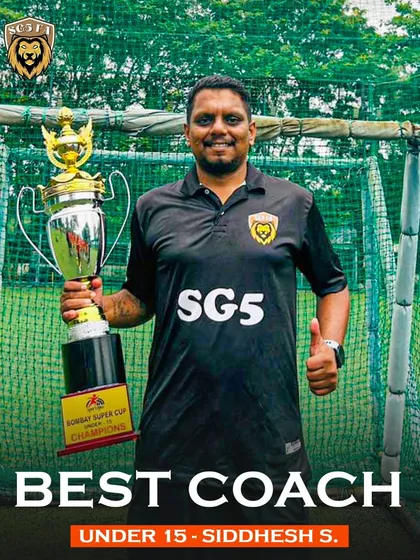 The mind behind the victory. Our coach, Siddhesh, was awarded Best Coach for the Under 15 category at the Bombay Super Championship.