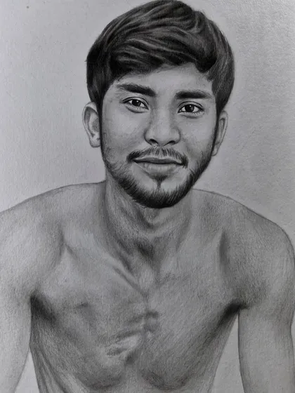 A shirtless portrait done as a paid commission. I use my skills in anatomy and shading to create a realistic depiction of the human form.