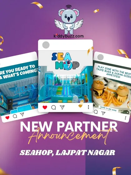 SEA-HOP into fun at our new partner in Lajpat Nagar! This indoor play zone has an amazing ocean theme with fun slides and tasty treats. Book through Kiddybuzz and get ₹200 off.