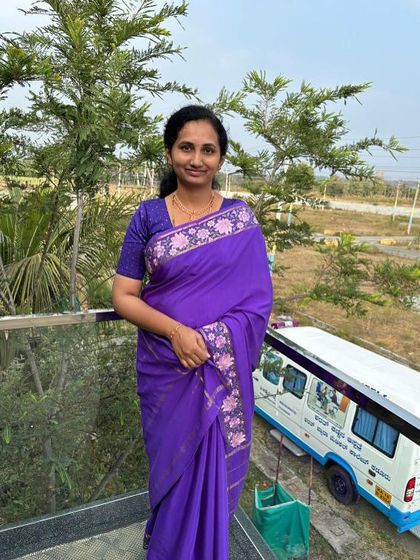 My client looking graceful in a purple saree from my collection. Thank you for sharing your love.