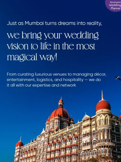 Just as Mumbai turns dreams into reality, we bring your wedding vision to life. We curate luxurious venues and manage all logistics in this vibrant city.
