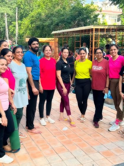 More smiles from our outdoor yoga event. The sense of togetherness and shared joy is what makes these gatherings so special.