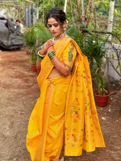 Glam from every angle, straight from my phone. This monochrome yellow Navari look is all about sunshine and happiness, with a focus on glowing skin.