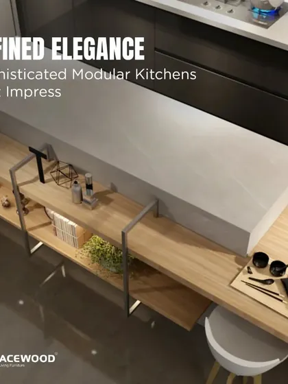 A kitchen island can be more than just a workspace. Here, I’ve designed a multi-level island that combines a solid countertop for food prep with a wooden breakfast bar, creating a casual dining spot right in the heart of the kitchen.