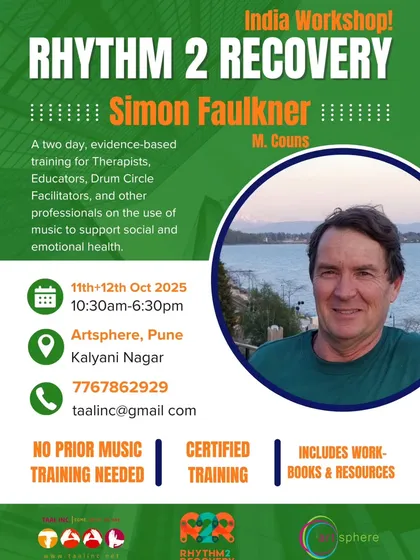For those looking to take their skills into therapeutic settings, we offer the 'Rhythm 2 Recovery' workshop. This specialized, evidence based training is for therapists, educators, and facilitators who want to use music for social and emotional health.