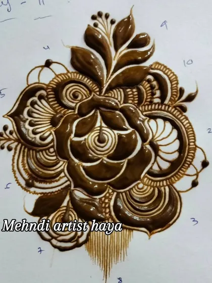 A close-up of a complex rose motif. This single element combines multiple techniques, including swirls, humps, and delicate shading, all of which are covered in my course.
