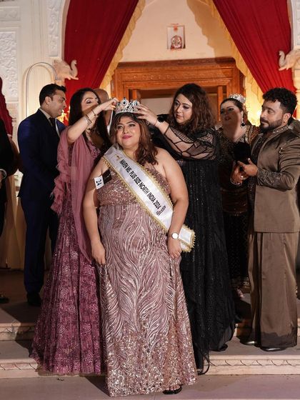 The crowning moment for the winner of Maven Ms Plus Size North India 2024, wearing one of my sequined gowns. A proud moment for all of us.