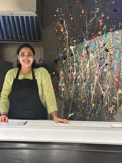 Chef Taiyaba Ali in our kitchen. It was a wonderful collaboration, and our team loved working with her to bring Awadhi cuisine to life.