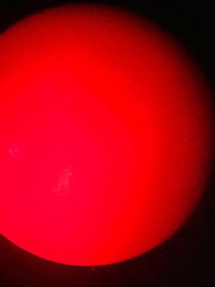 The sun, viewed safely through a filtered telescope. This image from our sky-gazing session provided a rare and powerful learning experience, making the abstract concepts of astronomy tangible and real.