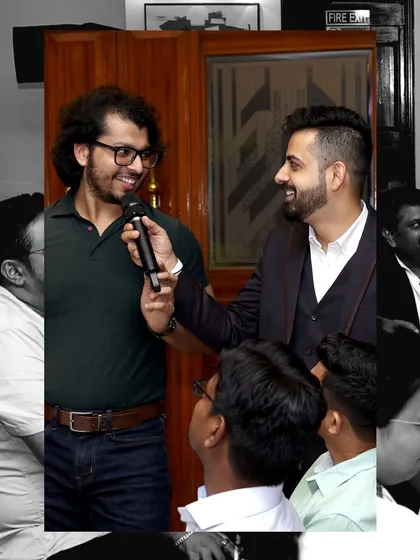 Interacting with one of the doctors during a fun segment at the Fortis Hospitals event.