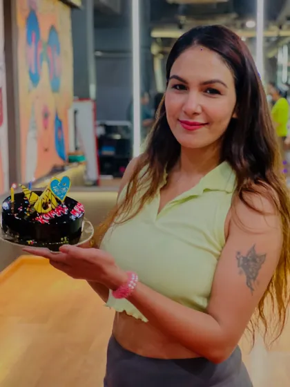A portrait with my Teacher's Day cake. I feel so much gratitude for the wonderful community we have built together.