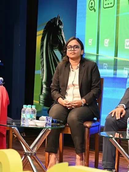 A candid moment during the L&T panel discussion. My role as a moderator involves active listening and engaging with both the panelists and the audience to foster a dynamic and interactive session.