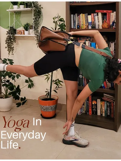 Why bend when you can flow? I love to incorporate yoga into my everyday life, using poses like warrior and half-moon to tie my shoes or pick things up. It is not just a workout; it is a way of life.